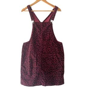 Vanilla Star Juniors Maroon and Black Cheetah Print Pinafore